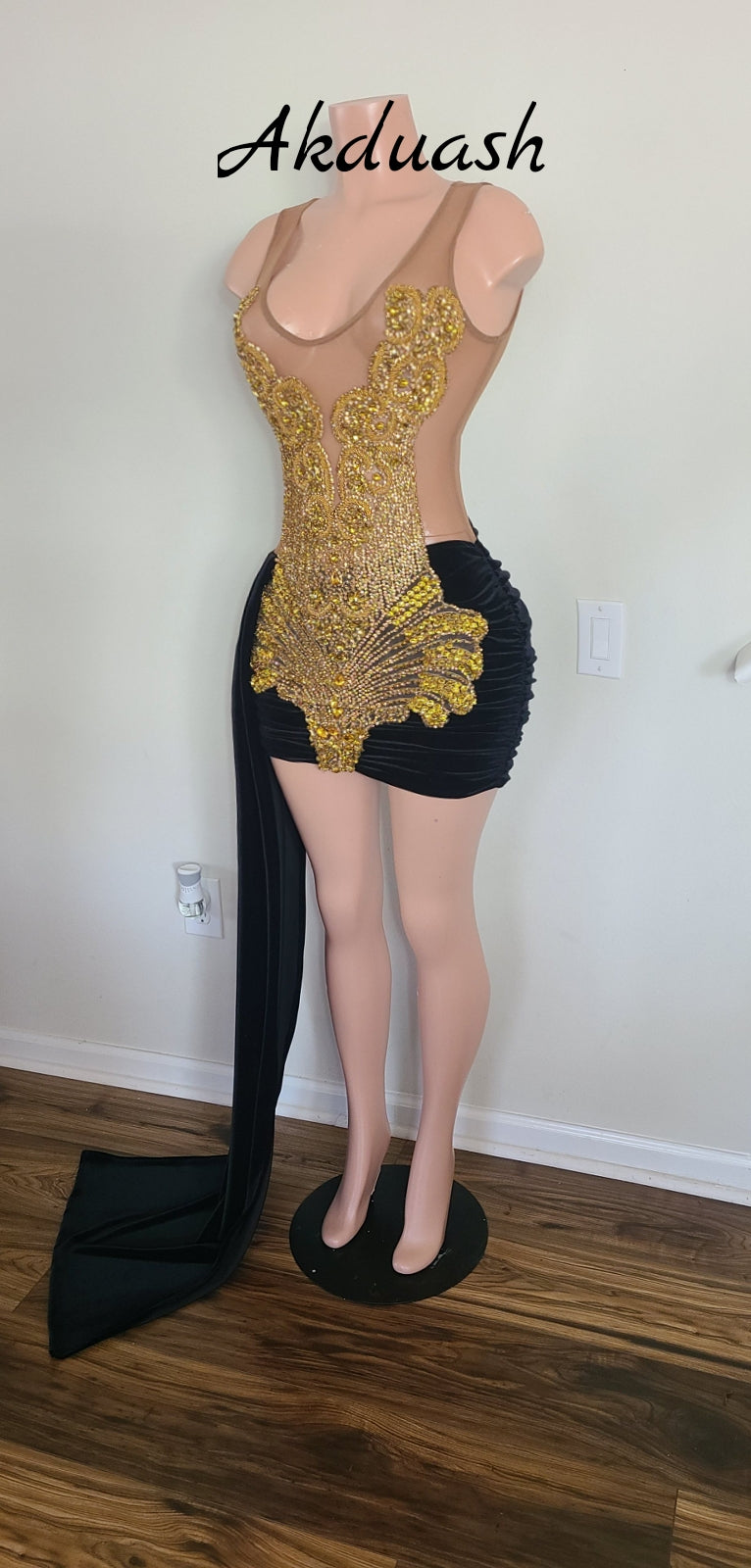 The 'Fionarae' Mini Dress with Train